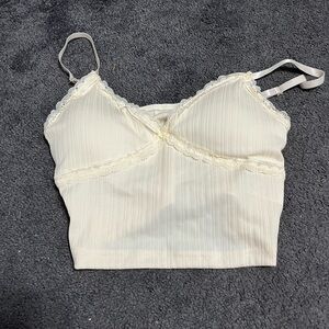 Cream Lace Trim Cami Top